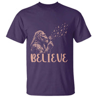 Funny Bigfoot Blowing Dandelion Flower Graphic T Shirt Believe Endometrial Cancer Awareness