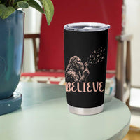 Funny Bigfoot Blowing Dandelion Flower Graphic Tumbler Cup Believe Endometrial Cancer Awareness