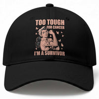 Endometrial Cancer Warrior Baseball Cap Too Tough For Cancer Im A Survivor
