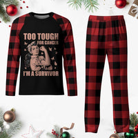 Endometrial Cancer Warrior Plaid Pajama Set Too Tough For Cancer Im A Survivor