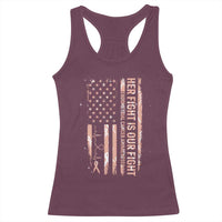 Patriotic Endometrial Cancer Awareness Racerback Tank Top Her Fight Our Fight