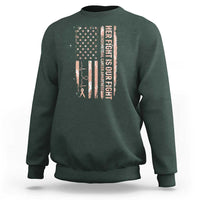 Patriotic Endometrial Cancer Awareness Sweatshirt Her Fight Our Fight