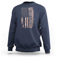 Patriotic Endometrial Cancer Awareness Sweatshirt Her Fight Our Fight
