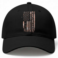 American Flag Endometrial Cancer Support Baseball Cap My Moms Fight My Fight