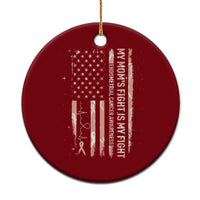 American Flag Endometrial Cancer Support Ceramic Ornament My Moms Fight My Fight