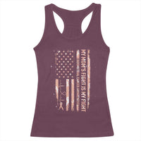 American Flag Endometrial Cancer Support Racerback Tank Top My Moms Fight My Fight