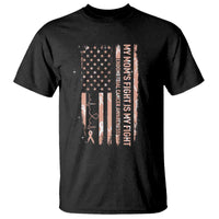 American Flag Endometrial Cancer Support T Shirt My Moms Fight My Fight