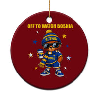 Bosnian Teddy Bear Fudbal Fan Ceramic Ornament Off To Watch Bosnia
