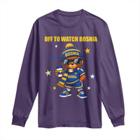 Bosnian Teddy Bear Fudbal Fan Long Sleeve Shirt Off To Watch Bosnia