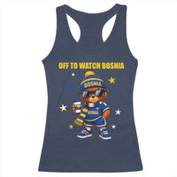 Bosnian Teddy Bear Fudbal Fan Racerback Tank Top Off To Watch Bosnia