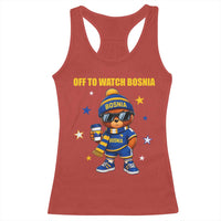 Bosnian Teddy Bear Fudbal Fan Racerback Tank Top Off To Watch Bosnia