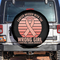 Cancer Messed With The Wrong Girl Spare Tire Cover Endometrial Cancer Warrior
