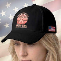 Cancer Messed With The Wrong Girl Baseball Cap Endometrial Cancer Warrior