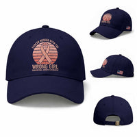Cancer Messed With The Wrong Girl Baseball Cap Endometrial Cancer Warrior
