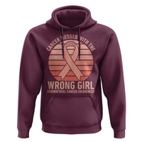 Cancer Messed With The Wrong Girl Hoodie Endometrial Cancer Warrior