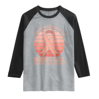 Cancer Messed With The Wrong Girl Raglan Shirt Endometrial Cancer Warrior