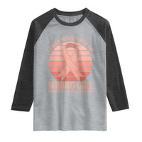 Cancer Messed With The Wrong Girl Raglan Shirt Endometrial Cancer Warrior