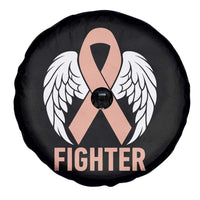 Endometrial Cancer Fighter Spare Tire Cover Peach Ribbon Angel Wings Survivor