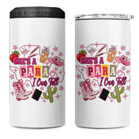 Funny Western Teacher Aide Graphic 4 in 1 Can Cooler Tumbler She's A Para I Can Tell