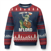 Funny Medieval Knight Frog Meme With Sword Ugly Christmas Sweater Twas The Tism MLord