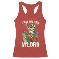 Funny Medieval Knight Frog Meme With Sword Racerback Tank Top Twas The Tism MLord