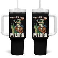 Funny Medieval Knight Frog Meme With Sword Tumbler With Handle Twas The Tism MLord