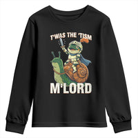 Funny Medieval Knight Frog Meme With Sword Youth Sweatshirt Twas The Tism MLord