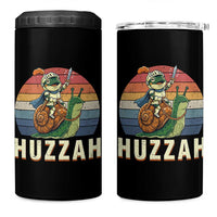 Funny Huzzah Frog Meme 4 in 1 Can Cooler Tumbler Medieval Knight With Sword Graphic