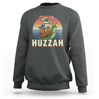 Funny Huzzah Frog Meme Sweatshirt Medieval Knight With Sword Graphic