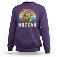 Funny Huzzah Frog Meme Sweatshirt Medieval Knight With Sword Graphic