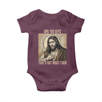 Funny Christian Jesus Faith Meme Baby Onesie Omg You Guys Thats Not What I Said