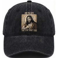 Funny Christian Jesus Faith Meme Washed Cotton Baseball Cap Omg You Guys Thats Not What I Said