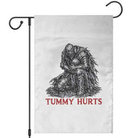 Funny Tummy Hurts Medieval Knight Garden Flag Dark Fantasy Warrior Meme Graphic
