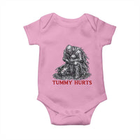 Funny Tummy Hurts Medieval Knight Baby Onesie Dark Fantasy Warrior Meme Graphic