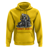 Funny Tummy Hurts Medieval Knight Hoodie Dark Fantasy Warrior Meme Graphic