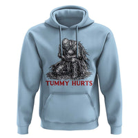 Funny Tummy Hurts Medieval Knight Hoodie Dark Fantasy Warrior Meme Graphic