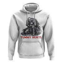 Funny Tummy Hurts Medieval Knight Hoodie Dark Fantasy Warrior Meme Graphic