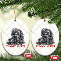 Funny Tummy Hurts Medieval Knight Ceramic Ornament Dark Fantasy Warrior Meme Graphic