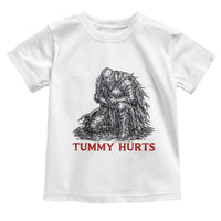 Funny Tummy Hurts Medieval Knight Toddler T Shirt Dark Fantasy Warrior Meme Graphic