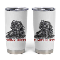 Funny Tummy Hurts Medieval Knight Tumbler Cup Dark Fantasy Warrior Meme Graphic