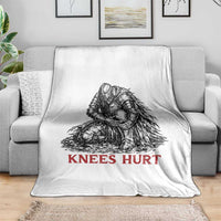 Funny Knees Hurt Medieval Knight Throw Blanket Dark Fantasy Sword Warrior Humor