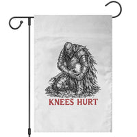 Funny Knees Hurt Medieval Knight Garden Flag Dark Fantasy Sword Warrior Humor