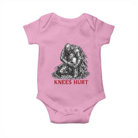 Funny Knees Hurt Medieval Knight Baby Onesie Dark Fantasy Sword Warrior Humor