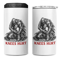 Funny Knees Hurt Medieval Knight 4 in 1 Can Cooler Tumbler Dark Fantasy Sword Warrior Humor