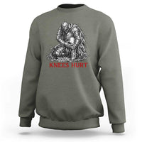 Funny Knees Hurt Medieval Knight Sweatshirt Dark Fantasy Sword Warrior Humor
