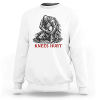 Funny Knees Hurt Medieval Knight Sweatshirt Dark Fantasy Sword Warrior Humor