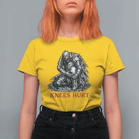 Funny Knees Hurt Medieval Knight T Shirt For Women Dark Fantasy Sword Warrior Humor