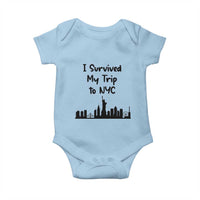 New York City Skyline Travel Tourist Baby Onesie I Survived My Trip To NYC