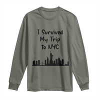 New York City Skyline Travel Tourist Long Sleeve Shirt I Survived My Trip To NYC