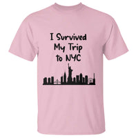 New York City Skyline Travel Tourist T Shirt I Survived My Trip To NYC
